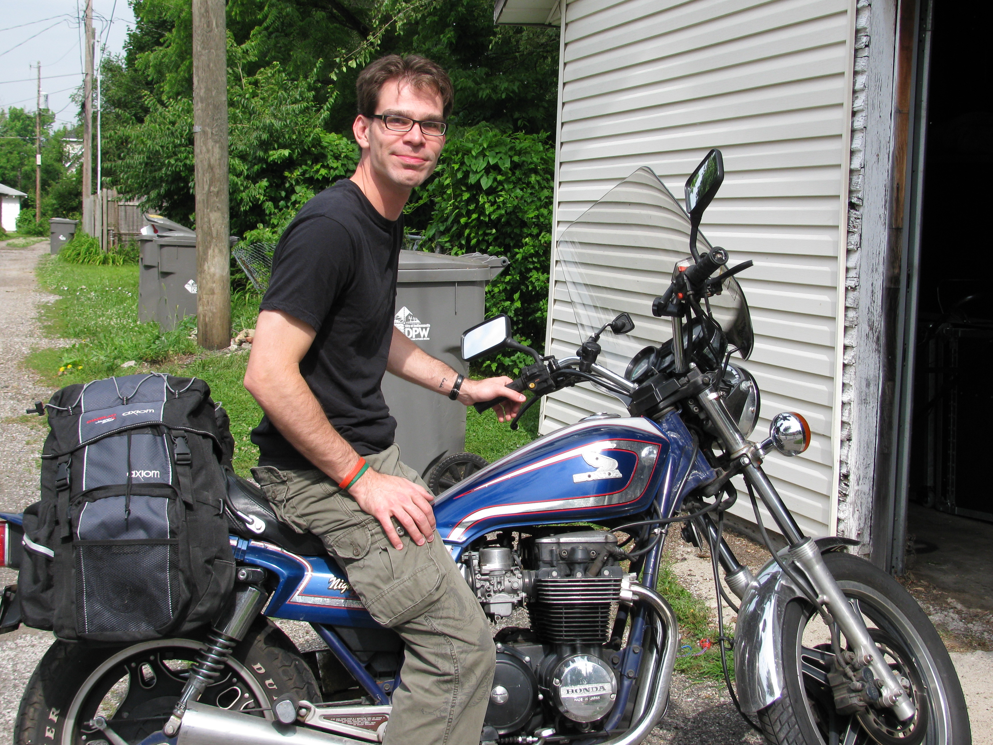 Adam on his motorcycle